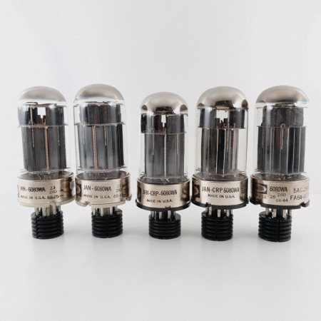 5 X JAN 6080WA RAYTHEON TUBE. 1960s PRODUCTION. CX  ENA