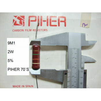 VINTAGE PIHER RESISTOR. 2W 9M1 5% *1 PC* NEW ORIGINAL 1970´S+