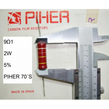 VINTAGE PIHER RESISTOR. 2W 9Ω1 9.1Ohm 9.1R 5% *1 PC* NEW ORIGINAL 1970´S+