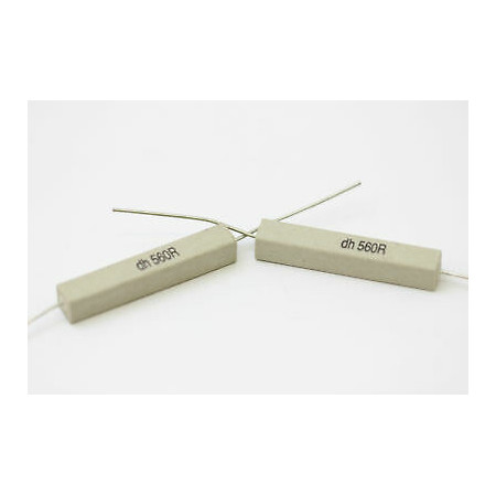 CEMENTED CERAMIC RESISTOR 560 OHM 6W DH AXIAL NOS (New Old Stock) *2PC* U155