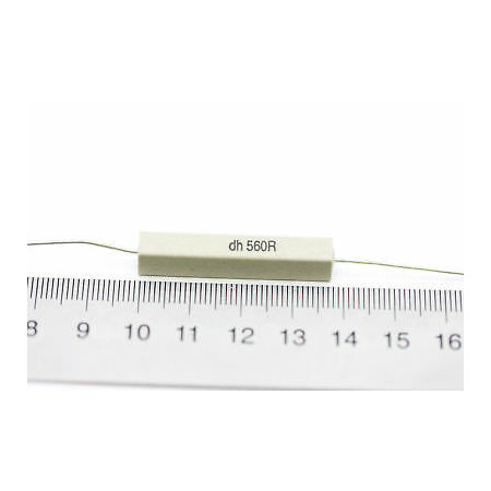 CEMENTED CERAMIC RESISTOR 560 OHM 6W DH AXIAL NOS (New Old Stock) *2PC* U155