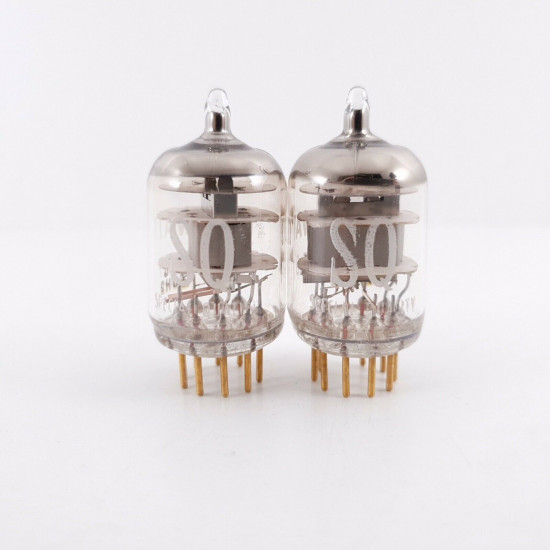 2 X E180F MINIWATT. SPECIAL QUALITY SQ. GOLD PIN 3 MICAS. MATCHED PAIR 2 CL  ENA