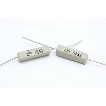 CEMENTED CERAMIC RESISTOR 82 OHM 4W DH AXIAL NOS (New Old Stock) *2PC* U430