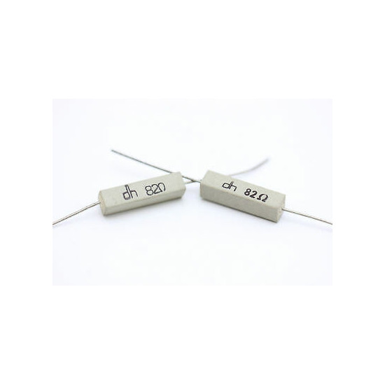 CEMENTED CERAMIC RESISTOR 82 OHM 4W DH AXIAL NOS (New Old Stock) *2PC* U430