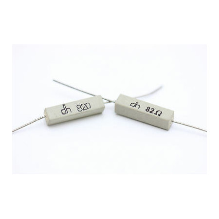 CEMENTED CERAMIC RESISTOR 82 OHM 4W DH AXIAL NOS (New Old Stock) *2PC* U430
