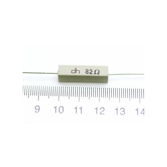 CEMENTED CERAMIC RESISTOR 82 OHM 4W DH AXIAL NOS (New Old Stock) *2PC* U430