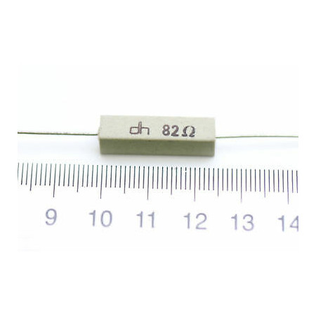 CEMENTED CERAMIC RESISTOR 82 OHM 4W DH AXIAL NOS (New Old Stock) *2PC* U430