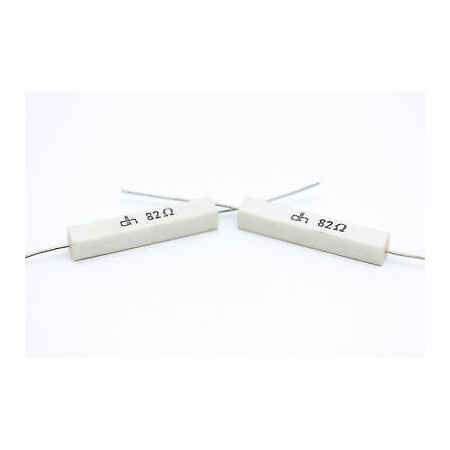 CEMENTED CERAMIC RESISTOR 82 OHM 6W DH AXIAL NOS (New Old Stock) *2PC* U75