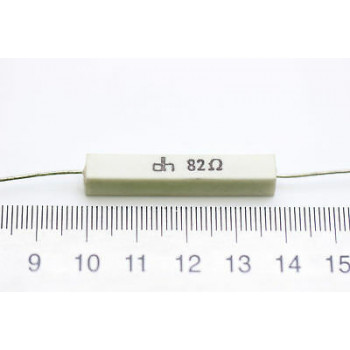 CEMENTED CERAMIC RESISTOR 82 OHM 6W DH AXIAL NOS (New Old Stock) *2PC* U75 2