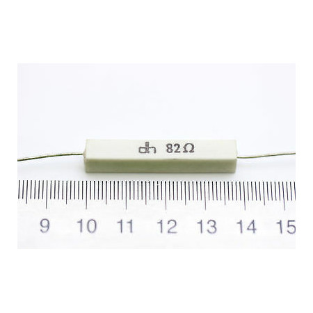 CEMENTED CERAMIC RESISTOR 82 OHM 6W DH AXIAL NOS (New Old Stock) *2PC* U75