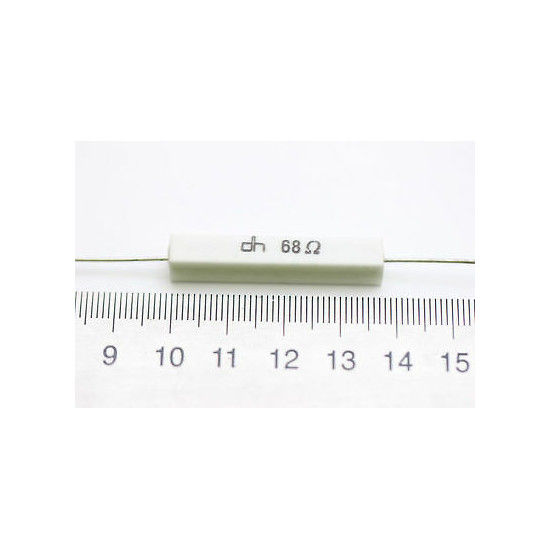 CEMENTED CERAMIC RESISTOR 68 OHM 6W DH AXIAL NOS (New Old Stock) *2PC* U180