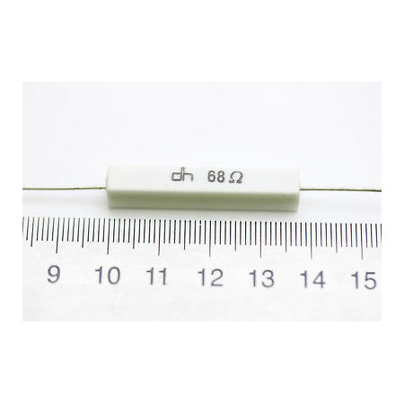 CEMENTED CERAMIC RESISTOR 68 OHM 6W DH AXIAL NOS (New Old Stock) *2PC* U180