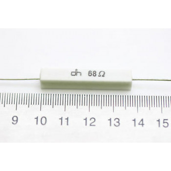 CEMENTED CERAMIC RESISTOR 68 OHM 4W DH AXIAL NOS (New Old Stock) *2PC* U276 2