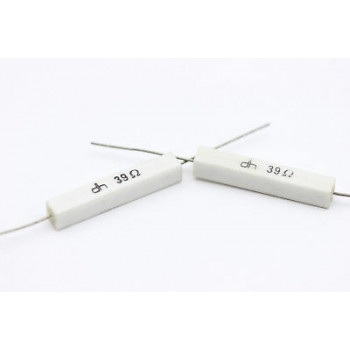 CEMENTED CERAMIC RESISTOR 39 OHM 6W DH AXIAL NOS (New Old Stock) *2PC* U36