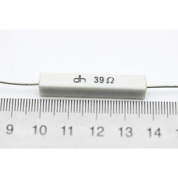 CEMENTED CERAMIC RESISTOR 39 OHM 6W DH AXIAL NOS (New Old Stock) *2PC* U36 2