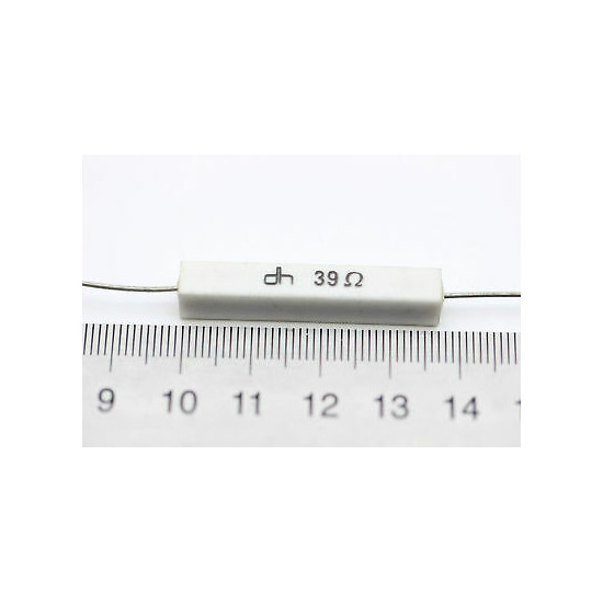 CEMENTED CERAMIC RESISTOR 39 OHM 6W DH AXIAL NOS (New Old Stock) *2PC* U36