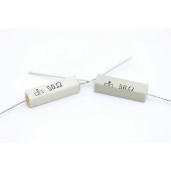 CEMENTED CERAMIC RESISTOR 56 OHM 4W DH AXIAL NOS (New Old Stock) *2PC* U161