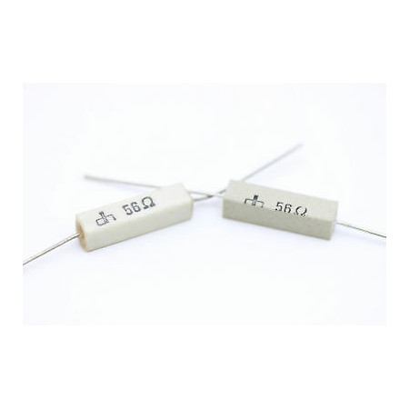 CEMENTED CERAMIC RESISTOR 56 OHM 4W DH AXIAL NOS (New Old Stock) *2PC* U161