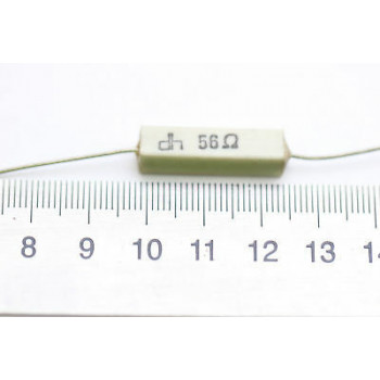 CEMENTED CERAMIC RESISTOR 56 OHM 4W DH AXIAL NOS (New Old Stock) *2PC* U161 2