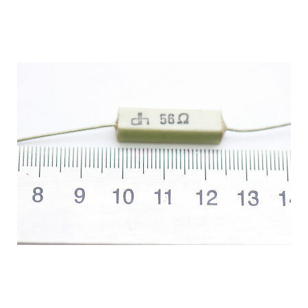 CEMENTED CERAMIC RESISTOR 56 OHM 4W DH AXIAL NOS (New Old Stock) *2PC* U161