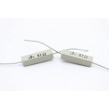 CEMENTED CERAMIC RESISTOR 47 OHM 4W DH AXIAL NOS (New Old Stock) *2PC* U303