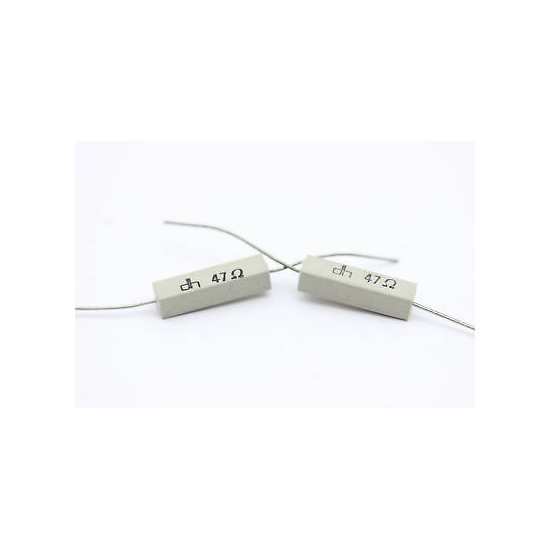 CEMENTED CERAMIC RESISTOR 47 OHM 4W DH AXIAL NOS (New Old Stock) *2PC* U303