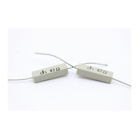 CEMENTED CERAMIC RESISTOR 47 OHM 4W DH AXIAL NOS (New Old Stock) *2PC* U303