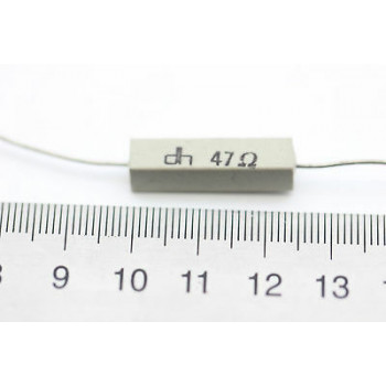 CEMENTED CERAMIC RESISTOR 47 OHM 4W DH AXIAL NOS (New Old Stock) *2PC* U303 2
