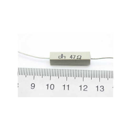 CEMENTED CERAMIC RESISTOR 47 OHM 4W DH AXIAL NOS (New Old Stock) *2PC* U303