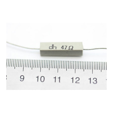 CEMENTED CERAMIC RESISTOR 47 OHM 4W DH AXIAL NOS (New Old Stock) *2PC* U303