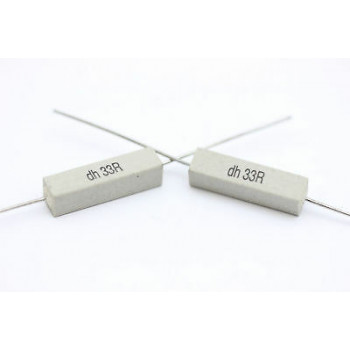 CEMENTED CERAMIC RESISTOR 33 OHM 4W DH AXIAL NOS (New Old Stock) *2PC* U12