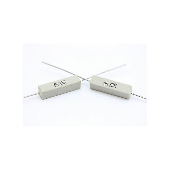 CEMENTED CERAMIC RESISTOR 33 OHM 4W DH AXIAL NOS (New Old Stock) *2PC* U12