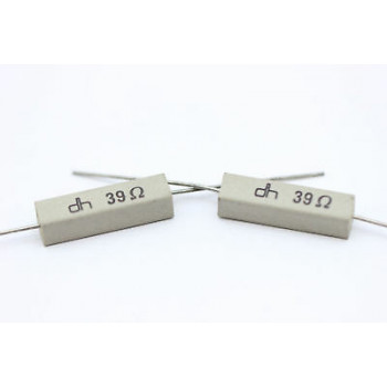 CEMENTED CERAMIC RESISTOR 39 OHM 4W DH AXIAL NOS (New Old Stock) *2PC* U409