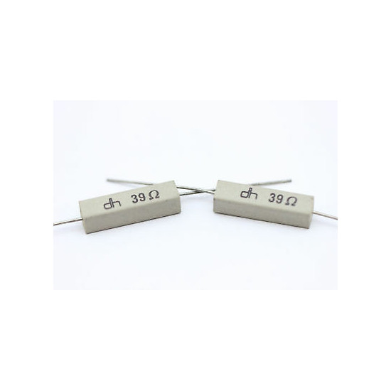 CEMENTED CERAMIC RESISTOR 39 OHM 4W DH AXIAL NOS (New Old Stock) *2PC* U409