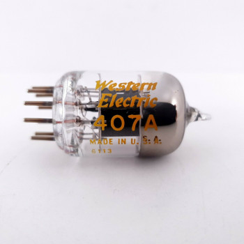 1 X 407A WE TUBE. BLACK PLATES. 77/88%. SLIGHTLY USED. 20. CH32 2