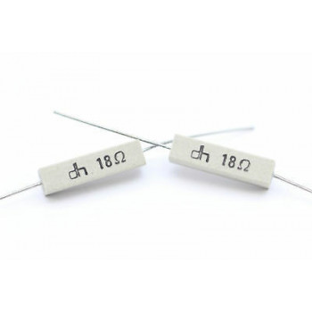 CEMENTED CERAMIC RESISTOR 18 OHM 4W DH AXIAL NOS (New Old Stock) *2PC* U376