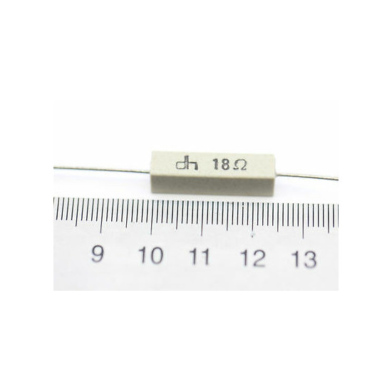 CEMENTED CERAMIC RESISTOR 18 OHM 4W DH AXIAL NOS (New Old Stock) *2PC* U376