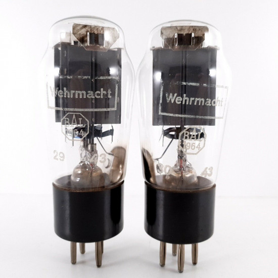 2 X RG105 TELEFUNKEN TUBE. GREY PLATES. 1950s PROD. NOS. AK  ENA