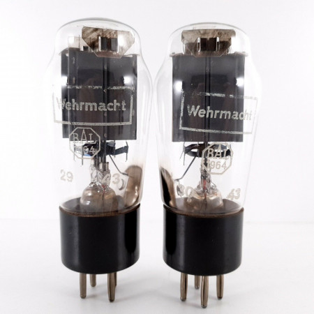 2 X RG105 TELEFUNKEN TUBE. GREY PLATES. 1950s PROD. NOS. AK  ENA