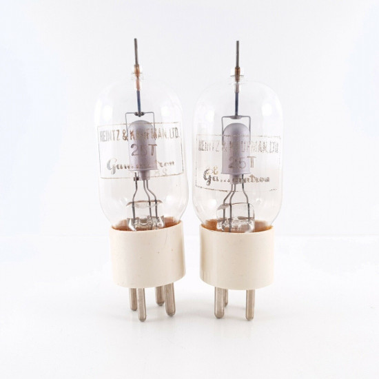 2 X 25T HEINTZ AND KAUFMAN TUBE. GAMMATRON. SILVER PLATES. MATCHED PAIR2 CK  ENA