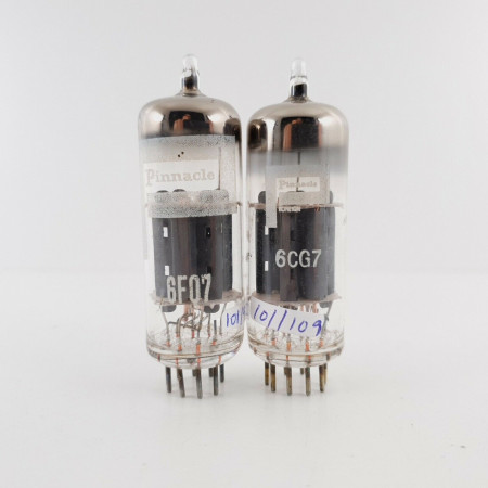 2 X 6FQ7 PINNACLE TUBE. GREY PLATES. HALO GETTER. NOS. CY  ENA