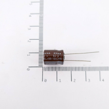 1 x 100uF 63V 105ºC ELNA ELECTROLYTIC CAPACITOR. CA390U200F290621