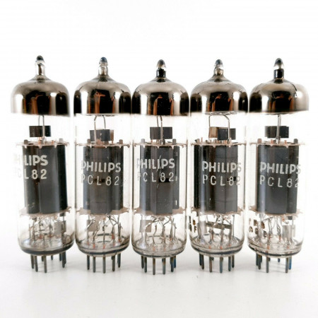 5 X PCL82 TUBE. PHILIPS BRAND. DIMPLE GETTER. CA  ENA