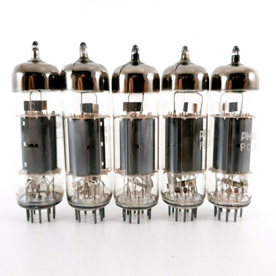 5 X PCL82 TUBE. PHILIPS BRAND. DIMPLE GETTER. CA  ENA
