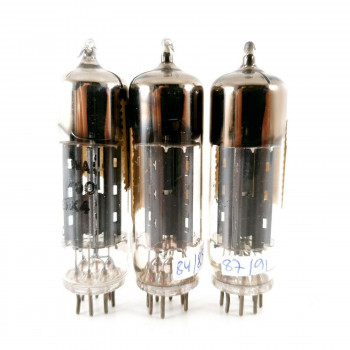 3 X EZ90 / 6X4 TUBE. MINIWATT. BLACK PLATES. MATCHED TRIO. 1950s. CA  ENA 2