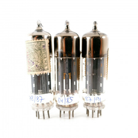 3 X EZ90 / 6X4 TUBE. MINIWATT. BLACK PLATES. MATCHED TRIO. 1950s. CA  ENA