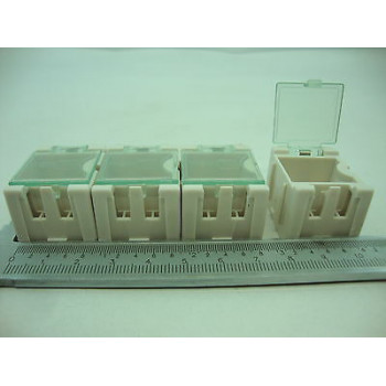 2 X HIGH QUALITY PLASTIC BOXES. FOR ELECTRONIC COMPONENTS. WHITE.