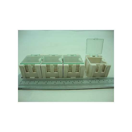 2 X HIGH QUALITY PLASTIC BOXES. FOR ELECTRONIC COMPONENTS. WHITE.