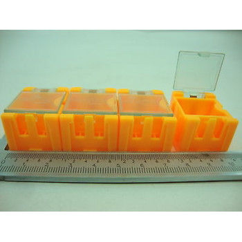2 X HIGH QUALITY PLASTIC BOXES. FOR ELECTRONIC COMPONENTS. ORANGE.