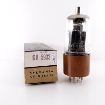 1 X GB 5933 SYLVANIA TUBE. GOLD BRAND. BLACK PLATES. 87% NOS/NIB. AG  ENA